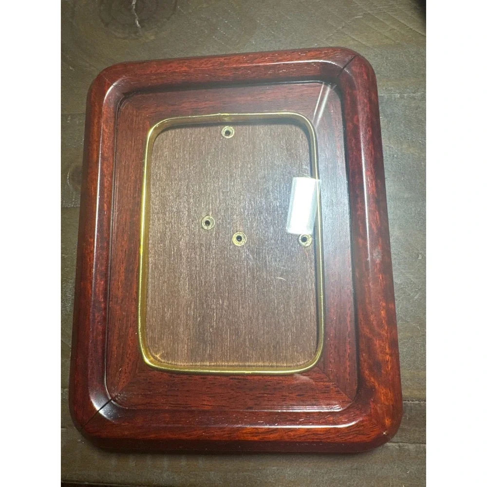 Vintage Mahogany Wood Picture Frame Gold Trim Small Portrait 5x6.5 Tabletop Wall